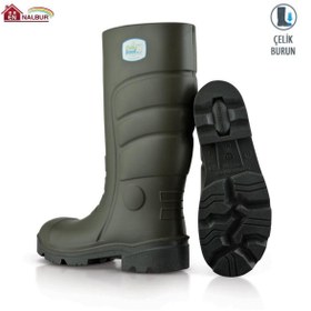 Resim pazarella Pollyboot 44 Numara Çelik Burunlu Çizme Poliüratan 