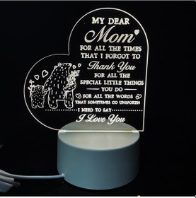 Resim Reedark Kalp Desenli 3d Led Gece Lambası, 3 Renkli Usb Tuşlu Anahtar, Ev/ofis Dekorasyonu, Aile Hediyesi 25 Diğer 