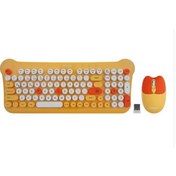 Resim Everest KM-6244 BUNNY Renkli Tuşlu Sarı 2.4 ghz + BT Kablosuz Q Multimedia Klavye + Mouse Set 