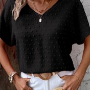 Resim Kadınların İsviçre Polka Döngü Batwing Kollu Gömlek 