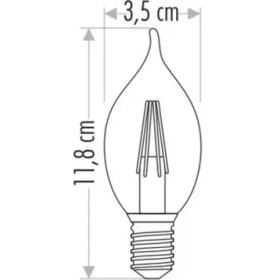 Resim Rustik Kıvrık Buji LED Ampul 4 W E-14 2700K Amber Işık Şavk 