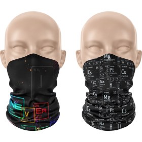 Resim Dair Aksesuar Periyodik Tablo Never Give Up Desenli 2'li Bandana Boyunluk Outdoor Balaklava 