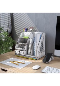 Resim Focus Hexa Çekmeceli A4 Evrak Rafı Masaüstü Organizer Beyaz Renk 