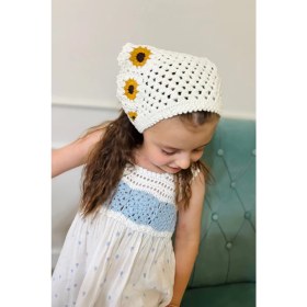 Resim Örgü Ayçiçeği Bandana - Kadın Veya Kız Çocuk 