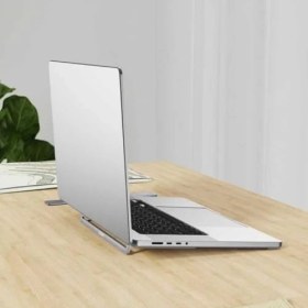Resim Storemax Laptop Stand Ultra Ince 4 mm Katlanabilir Alüminyum Ergonomik Dizüstü Stand 11.6 13 15 16 17 Inç Uyumlu Görünmez Yapışkanlı Hafif Taşınabilir Notebook Yükseltici Ofis Ev Seyahat Gri 