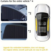 Resim Xuweiwei Siyah 4 Parça Tam Set Araç Perdesi Güneşlik, Işık Ve Isı Yalıtımı Seyahat Aksesuarı 