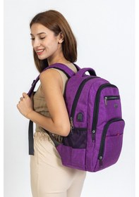 Resim 17,3'' İnç Laptop Sırt Çantası Usb Aparatlı Yandan Cepli Darbe Emici Su Geçirmez Kumaş 001 