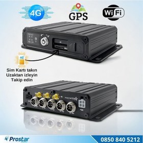 Resim Navistar Sd Kartlı Uzaktan İzlemeli 4 Kanal 1080p Gps 4g Wıfı E5204 Profesyonel Mobil Dvr Kayıt Cihazı 