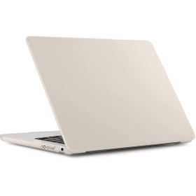 Resim NovStrap Apple Macbook Pro M1 M2 Çip 13.3" A2338 Ile Uyumlu Kılıf Cream Hard Shell Rubber Kapak 