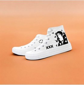 Resim Anime Xxx Özel Baskılı Sneaker Spor Ayakkabı Beyaz 