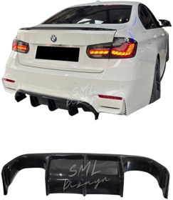 Resim SML Dizayn Bmw F30-f80 M3 Orta Kısım Difüzör Boyasız (PLASTİK) F30-f80-m3 Arka-difizör-bodykit-ek 
