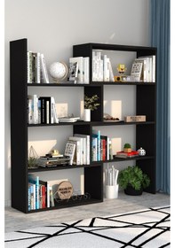 Resim Moonlife Pisagor Kitaplık Siyah 