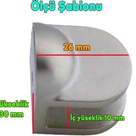 Resim Badem10 Cam Tutucu Ahşap Raf Tutucu Cam Etejeri Metal U Tipi Vidalı Saten (4 Adet) 