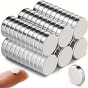 Resim 60/200 Adet Sağlam Metal Yuvarlak Buzdolabı Mıknatısı, 10x1mm Neodimyum Mıknatıslar, Beyaz Tahta Mıknatısları, Ofis Mıknatısları, Dolap Mıknatısları, Buzdolabı İçin Yuvarlak Mıknatıslar 