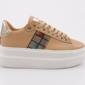Resim Dgn Kadın Kalın Taban Silver Taşlı Sneakers Ayakkabı 
