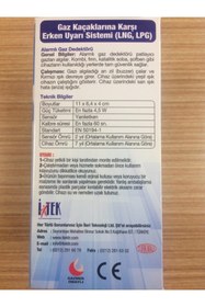 Resim İTEK Nys-03 Model Gaz Alarm Cihazı Doğalgaz Lpg Dedektörü Tse 