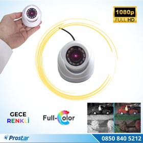 Resim Araçlar için Mini Plastik Dome 2 MP Full HD Gece Renkli Görüşlü 