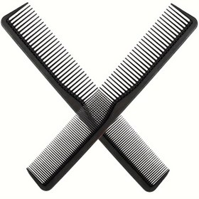 Resim 2'li Profesyonel Saç Şekillendirme Tarak Seti - Isıya Dayanıklı, İnce & Geniş Dişli, Anti-Statik - Dayanıklı ABS Plastik, Erkekler & Kadınlar için Salon Kalitesinde, Ev veya Berber Kullanımı için İdeal, Saç Şekillendirme Araçları 