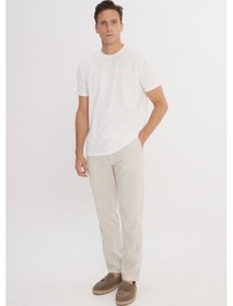 Resim AC&Co / Altınyıldız Classics Erkek Tas %100 Pamuk Slim Fit Dar Kesim Beli Bağlamalı Yan Cepli Pantolon Tas 