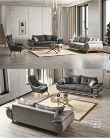 Resim Velura Home & Living Azir Koltuk Takımı & Bazalı Yataklı Koltuk Takımı 3 3 1 - Nubuk Bukle Kumaş 