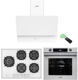 Resim Eminçelik ve AFM Tech 22 386 Y+ FM7701 + FM3401 Ankastre Set Beyaz 