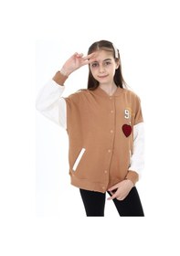 Resim Toontoy Kız Çocuk Baskılı Kolej Hırka Kahverengi 