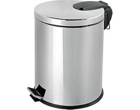 Resim CetKing Paslanmaz Çelik Pedallı Metal Çöp Kovası 20 Lt Lüx Çöp Kovası Banyo 