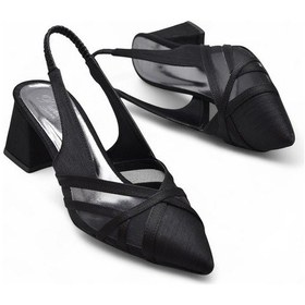 Resim 6521 4cm Kadın Topuklu Ayakkabı Stiletto Abiye Düğün Nişan Ayakkabısı Siyah 