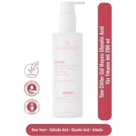 Resim Harrem Rose Gül Mayası Glycolic Acid Hassas Yüz Yıkama Jeli 200ml 