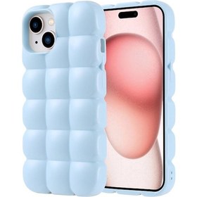 Resim Goocamp Apple iPhone Uyumlu 15 Kılıf Parlak Esnek Silikon Dom Dom Kapak - Yeşil Yeşil 