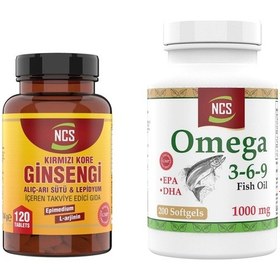 Resim Ncs Omega 3 6 9 Balık Yağı 1000 MG 200 Kapsül + Ncs Ginseng 120 Tablet 