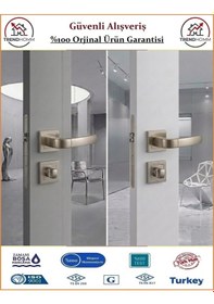 Resim Çelebi Nergis Rozetli İç Kapı Kolu - Parlak Nikel - Wc Banyo 