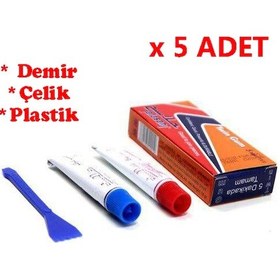 Resim Iran Yapıştırıcı Ikiz Tüp 5 Adet Demir Çelik Plastik Yüzey 