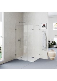 Resim Helios D103 Dikdörtgen Menteşeli Sistem Duşakabin Şeffaf Cam H: 190 Cm Diğer 