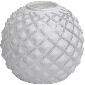 Resim Allians Fercam Avize Camı Kabartmalı Beyaz, Şık ve Şeffaf Aydınlatma Parçası 