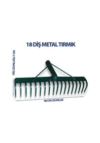Resim Profesyonel 18 Dişli Metal Tırmık Bahçe Ve Toprak Düzenleme İçin Dayanıklı Model 