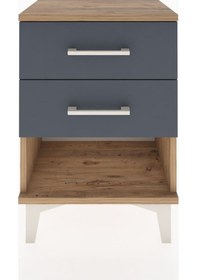 Resim Arges Komodin 2 Çekmeceli 44x30x64 Çam-antrasit Atlas Çam 