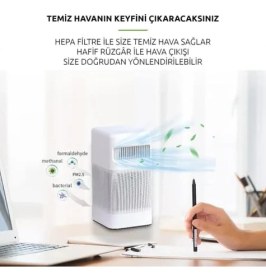 Resim Ecovibe Nice Airwise Oda Hava Temizleyicisi, HEPA13 Filtrasyon, 24W, Beyaz 