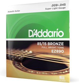 Resim Daddario Ez890 Akustik Gitar Tel Seti, 85/15 Bronze, Super Light 
