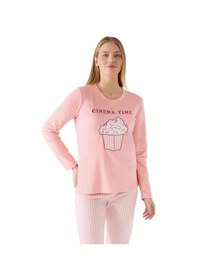 Resim Rolypoly Roly Poly Kadın Pop Corn Cınema Time Uzun Kollu Pijama Takım Pembe 