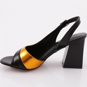 Resim Dgn 834-23y Kadin Kalin Bantli Topuklu Sandalet 834-1922-R0199 Turuncu 