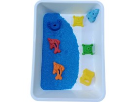 Resim Beyaz Kinetik Kum Havuzu ve Oyun Hamuru Teknesi 2'li Set 