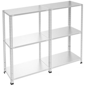 Resim Raf Burada 3 Katlı Duble Galvaniz Çelik Raf - Depo, Arşiv, Kiler, Dosya, Market Rafı-43x75 cm-150 cm-0.70 mm 
