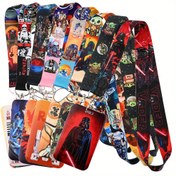 Resim STAR WARS Anahtarlık ID Kartı Tutucu - Çoklu Tasarım Karakter ve İkon Baskılı, Dayanıklı Plastik Kredi Kartı Kılıfı Ofis, Kongreler, Fan Etkinlikleri İçin (Darth Vader, Yoda, R2-D2), Metal Klips Bağlantılı 