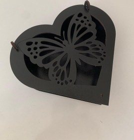 Resim Kelebek Logolu Ahşap Takı Kutusu 