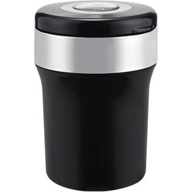 Resim Vkemall Paslanmaz Çelik Ve Abs'den Yapılmış, Pil Dahil, Siyah Araç Küllüğü 11x7x6.5 Cm 
