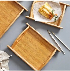 Resim 3'lü Bambu Tepsi 28 32 37 Cm 