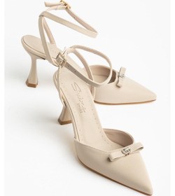 Resim Suins Barco Model Bilekten Bağlamalı Kadın Stiletto Ayakkabı Ten 