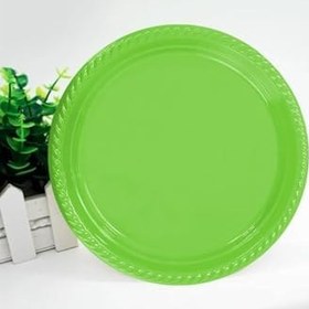 Resim Plastik Tabak Yeşil Renk 25'Li 