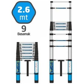 Resim Master 504320 Teleskopik Merdiven 9 Basamak 260 Cm 